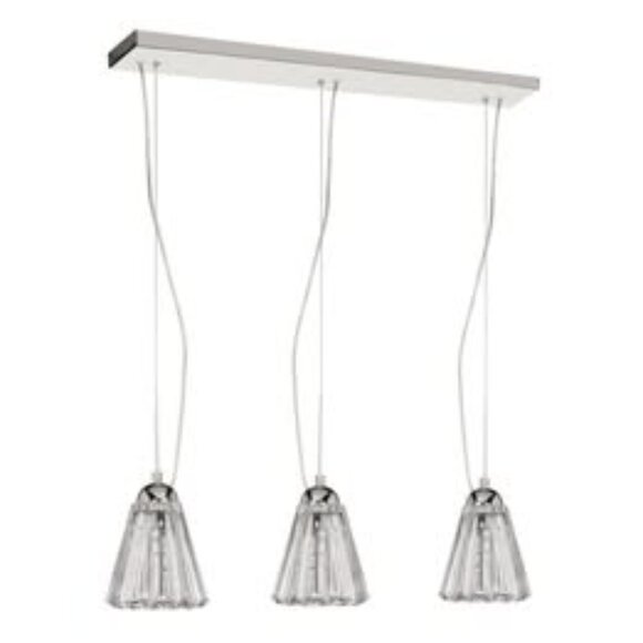 Dainolite 3-Light Horizontal Crystal Pendant Polished Chrome Sells for $463 - Picture 3 of 4